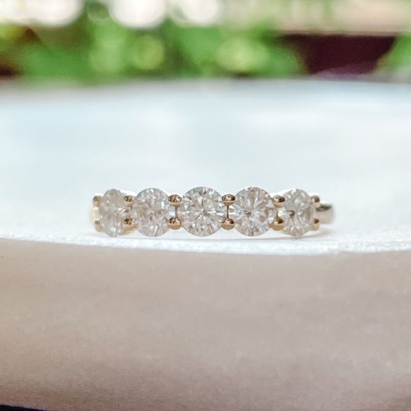1.25tcw 925/Rhodium 5 Stone Anniversary Ring - Picture 10 of 15